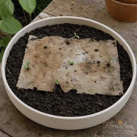 Plantable botanical cards growing demonstration