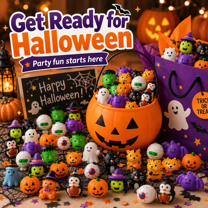 50PCS Halloween mochi squishy toys in assorted spooky characters – image 9