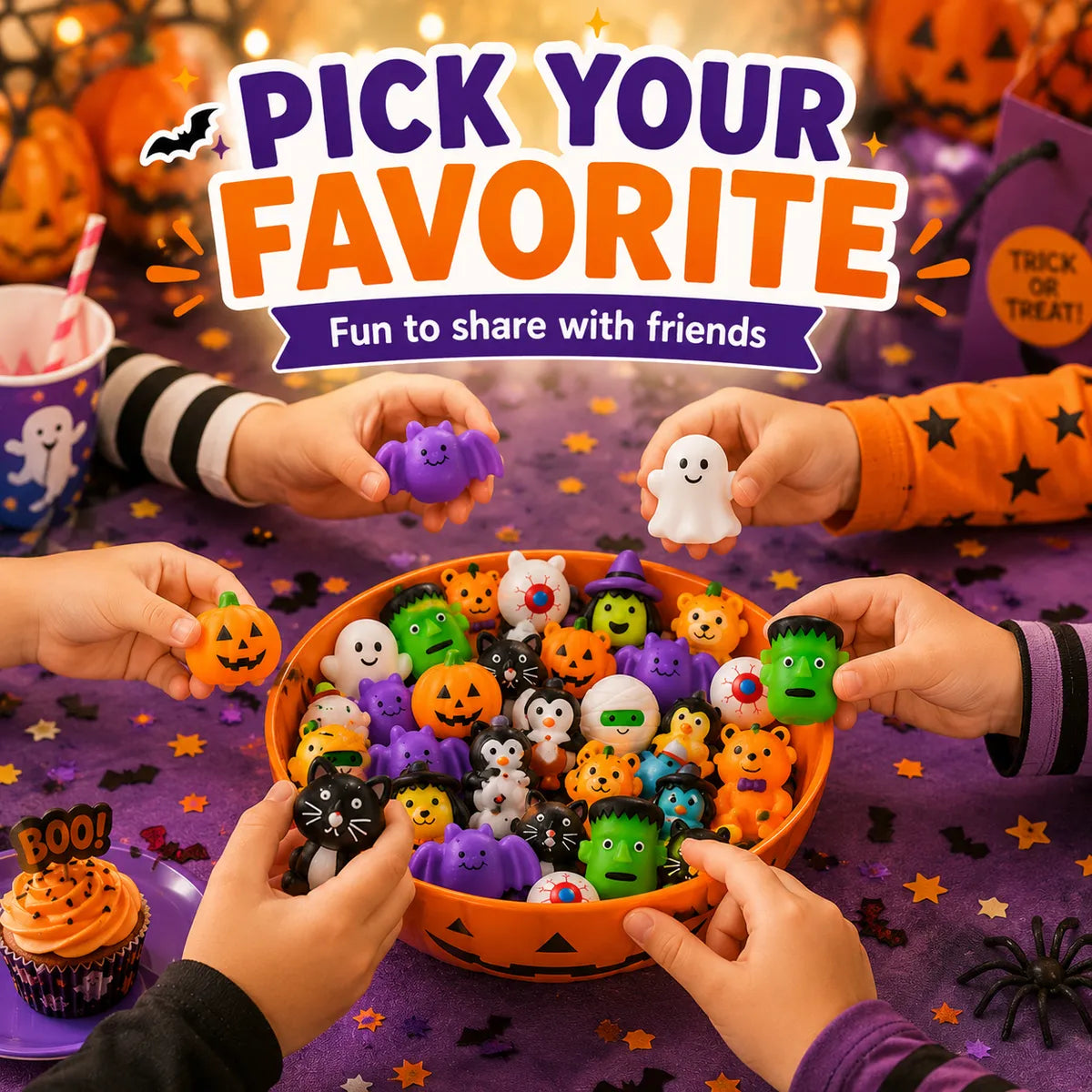 50PCS Halloween mochi squishy toys in assorted spooky characters – image 8