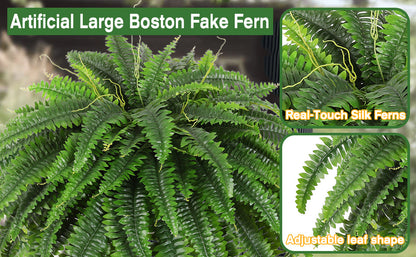 UV-resistant artificial Boston fern foliage