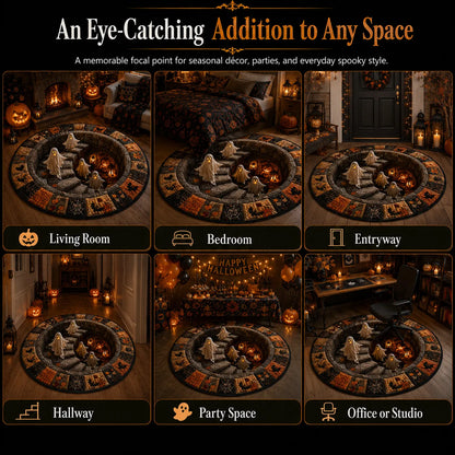 Reemoreemoo haunted vortex round Halloween rug image 16