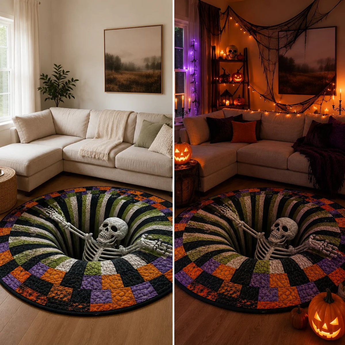 Cachetone haunted vortex round Halloween rug image 27
