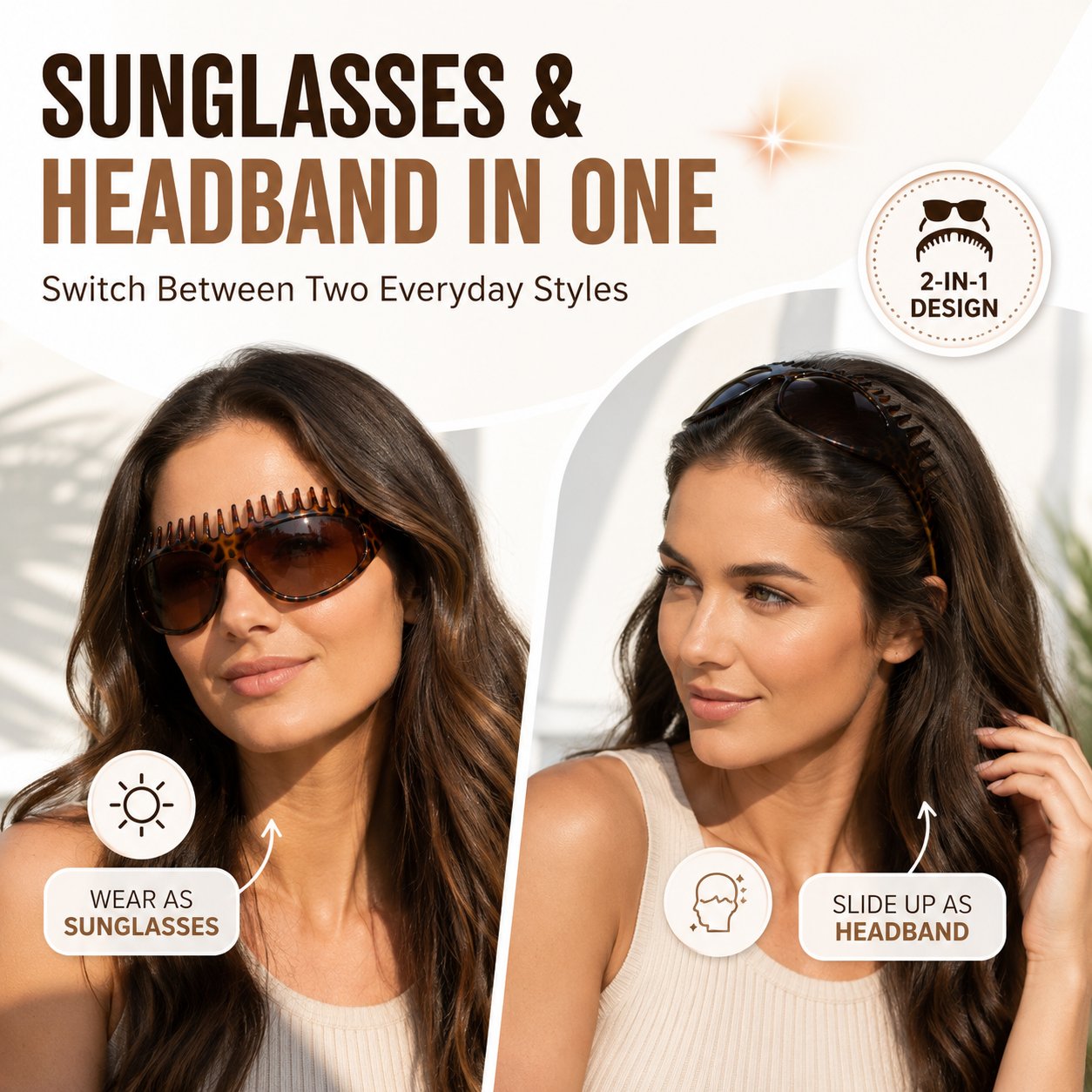 Yovot® 2-In-1 Tortoiseshell Headband Sunglasses