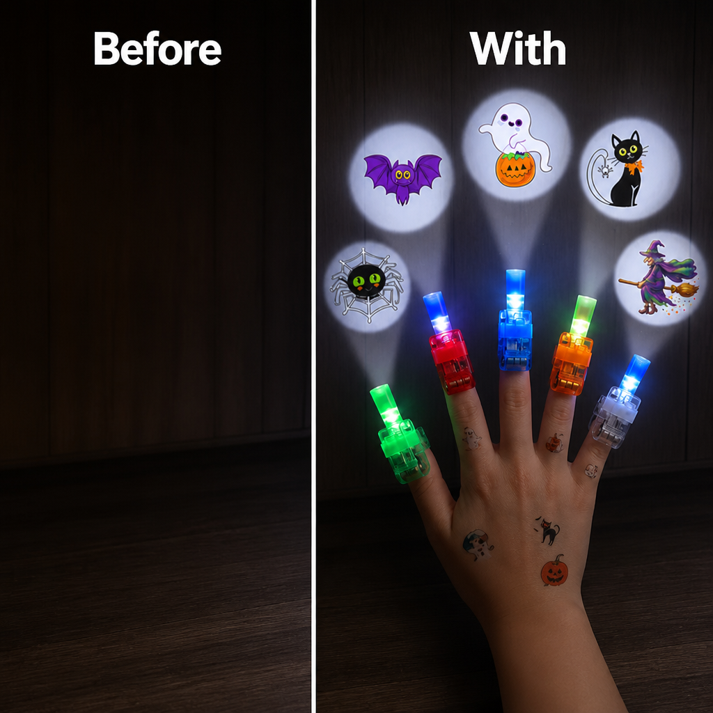Halloween projection effect comparison