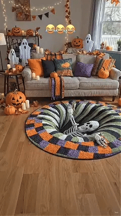 Cachetone haunted vortex round Halloween rug image 31