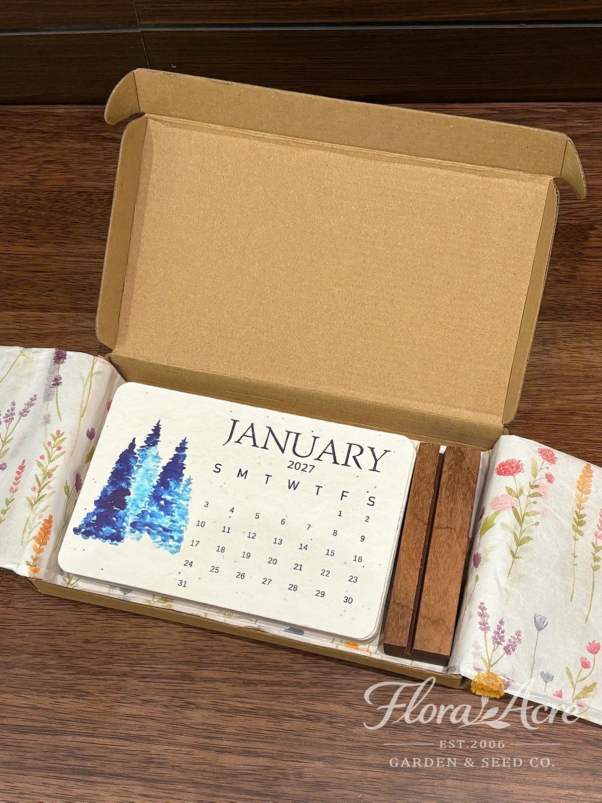Timeless Seed Calendar 2027 — botanical monthly cards