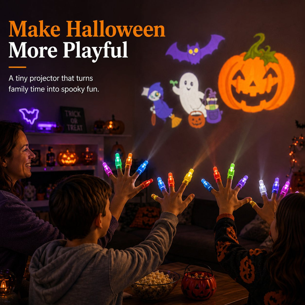 Family Halloween projection activity