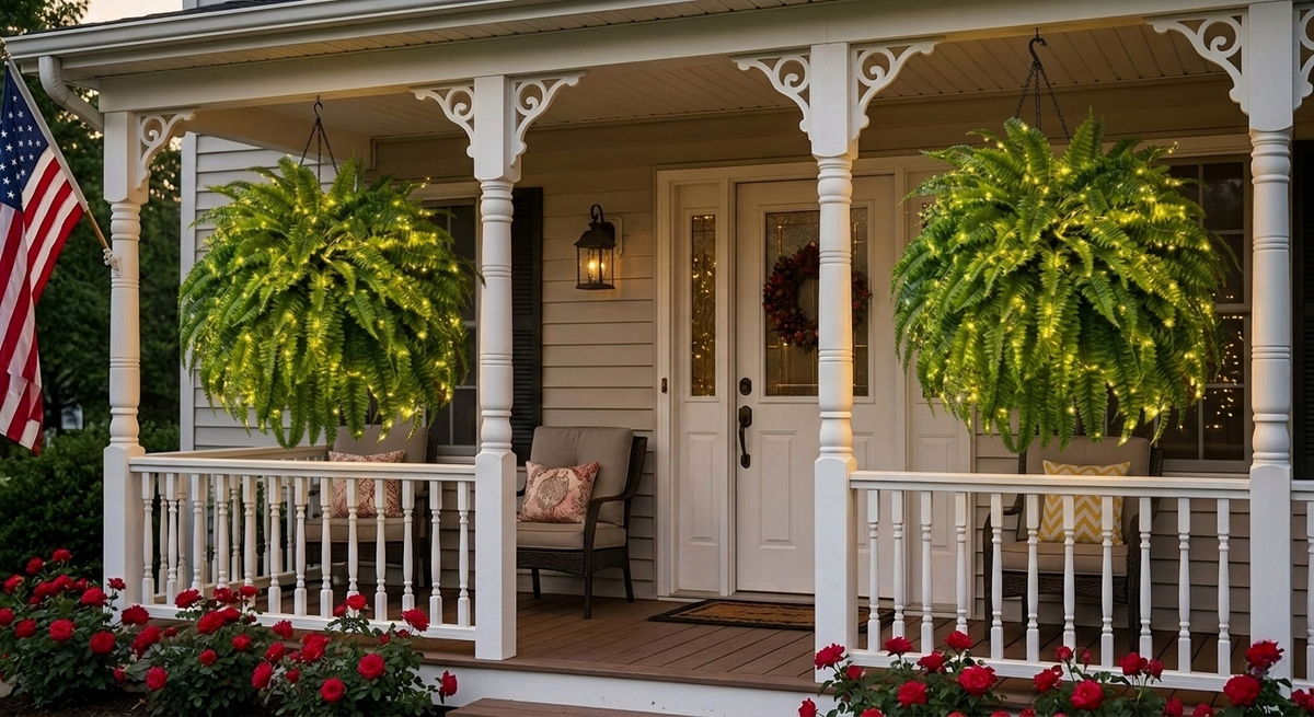 Artificial Boston fern for indoor and outdoor decorating