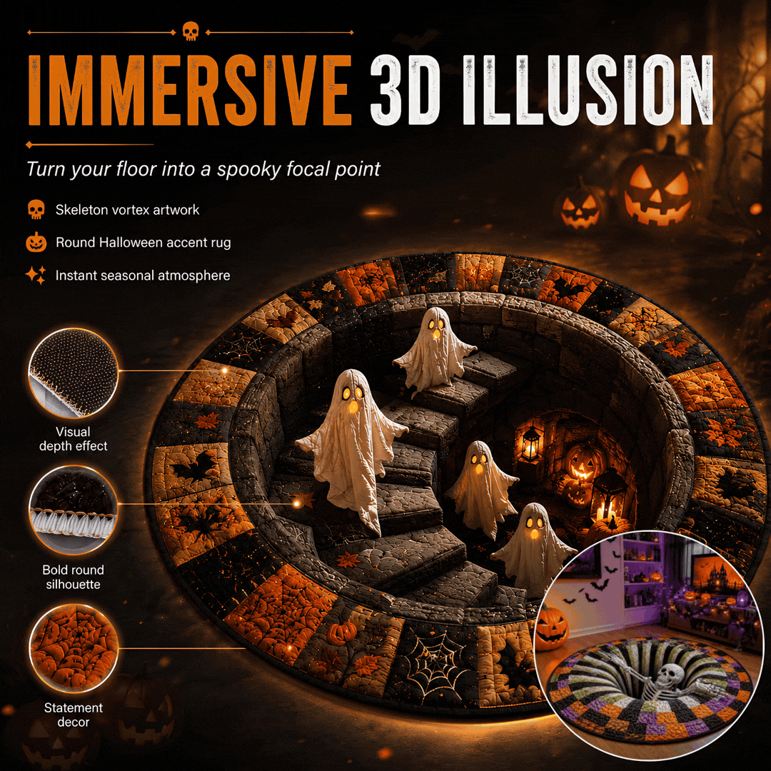 Reemoreemoo haunted vortex round Halloween rug image 1