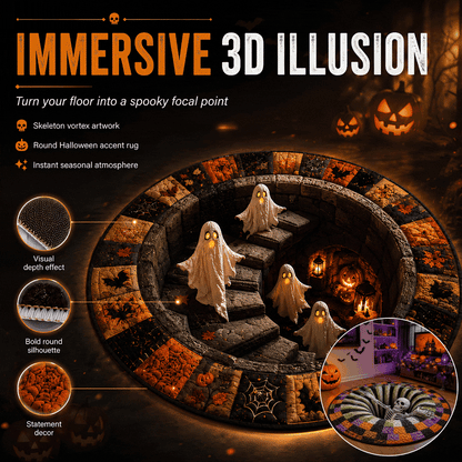 Reemoreemoo haunted vortex round Halloween rug image 1