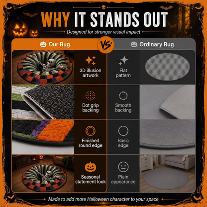 Reemoreemoo haunted vortex round Halloween rug image 4