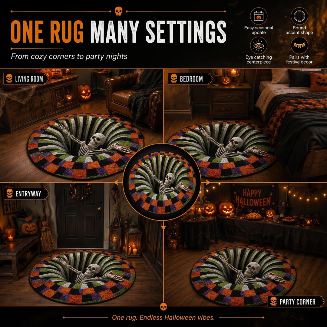 Reemoreemoo haunted vortex round Halloween rug image 6