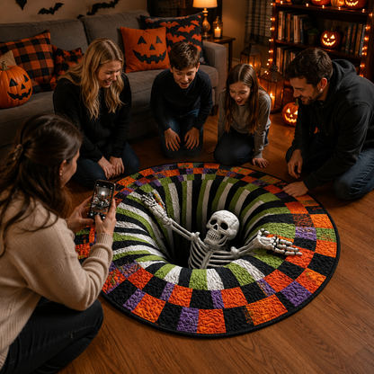 Reemoreemoo haunted vortex round Halloween rug image 7