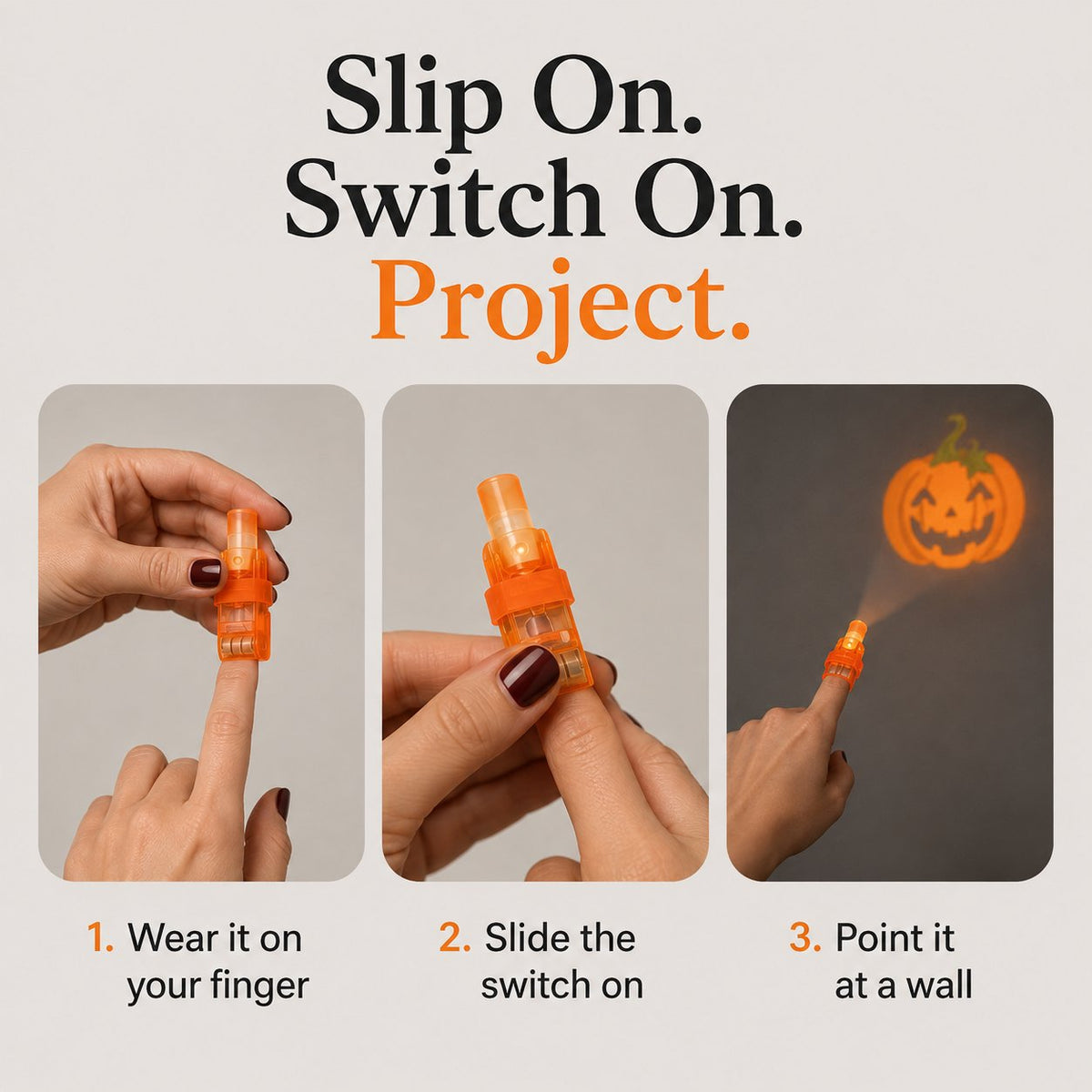 Three-step finger projector use guide