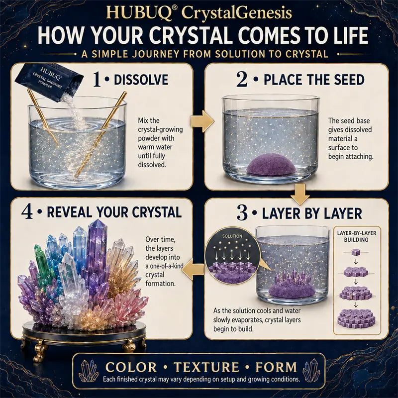 HUBUQ® CrystalGenesis — Luxury Textured Crystal Growing Kit💎