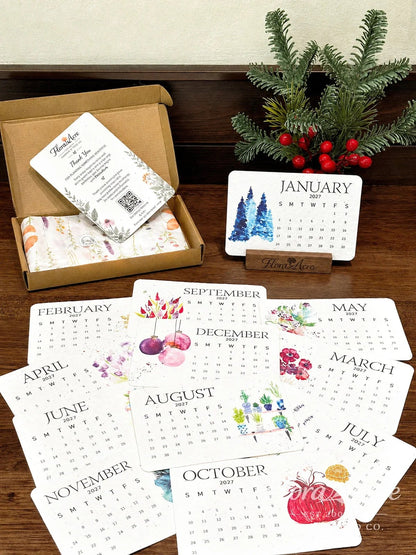 Timeless Seed Calendar 2027 — botanical monthly cards