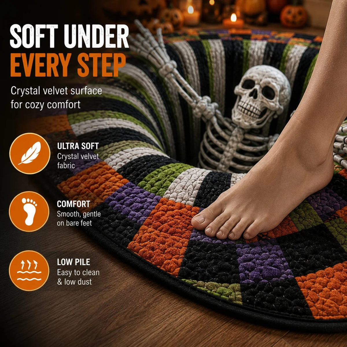 Cachetone haunted vortex round Halloween rug image 36