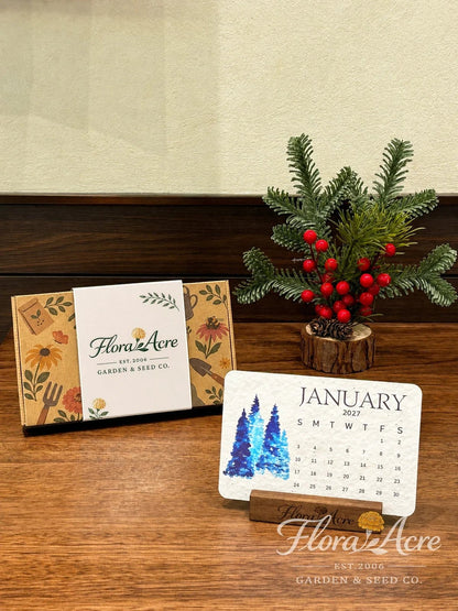 Timeless Seed Calendar 2027 — botanical monthly cards
