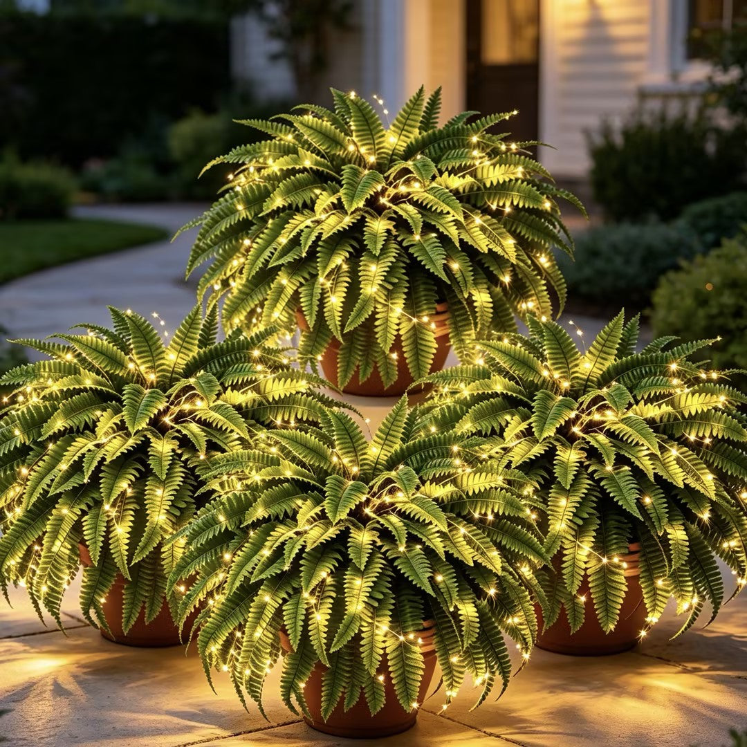 Artificial fern outdoor display