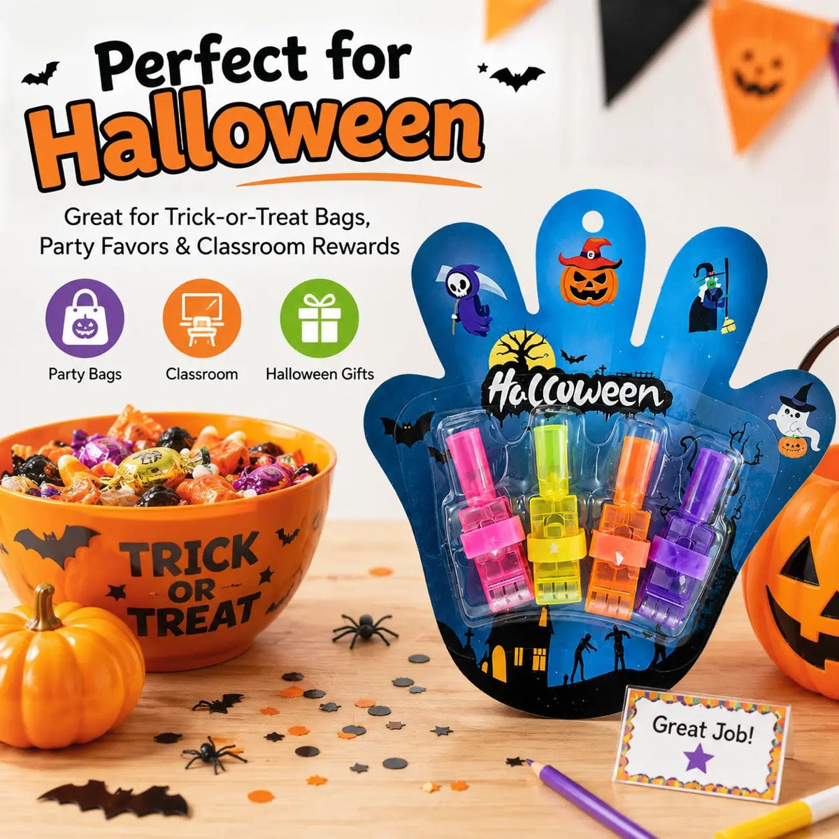 Halloween party favor presentation