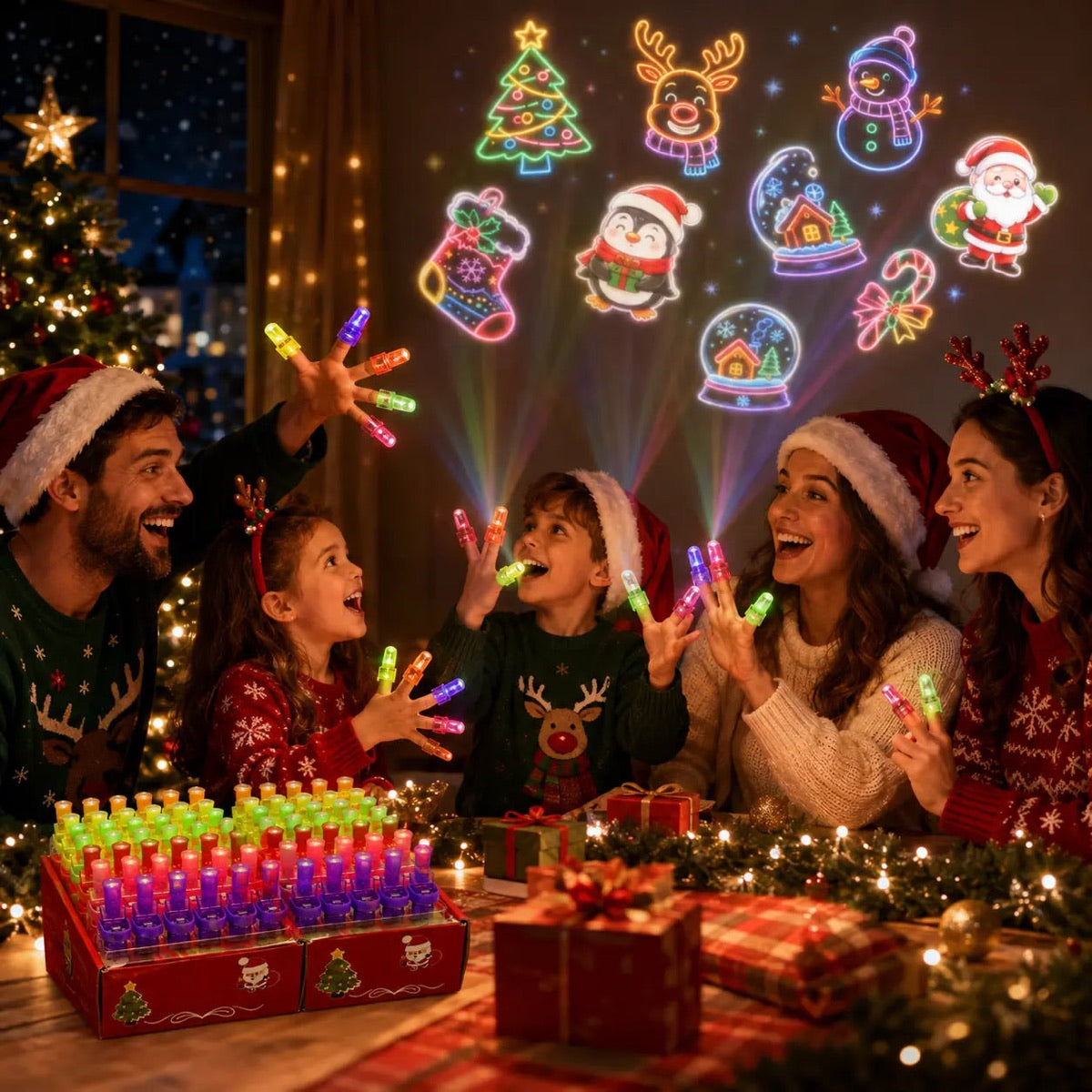 Christmas party projection scene