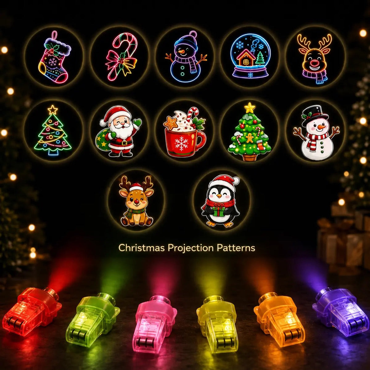 Christmas neon projection designs